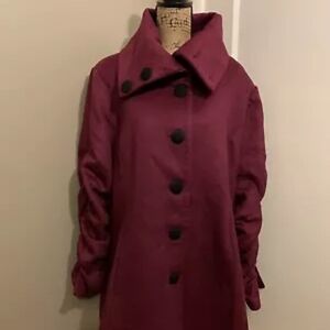 TATYANA Women's Divine Wine High Collar Vintage Fifties Retro Coat Size Small